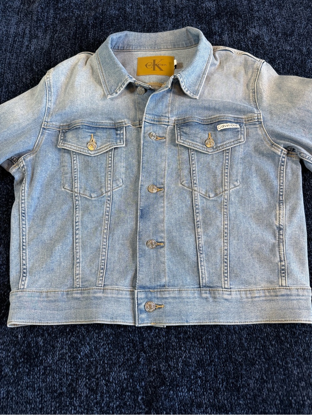 Calvin Klein Jeans Light Wash Stretch Denim Trucker Jacket Women’s L